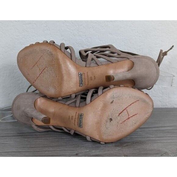 Schutz Womens Made in Brazil Nude Cut Out Ankle Wrap Stiletto Heels sz 6 - Picture 11 of 11